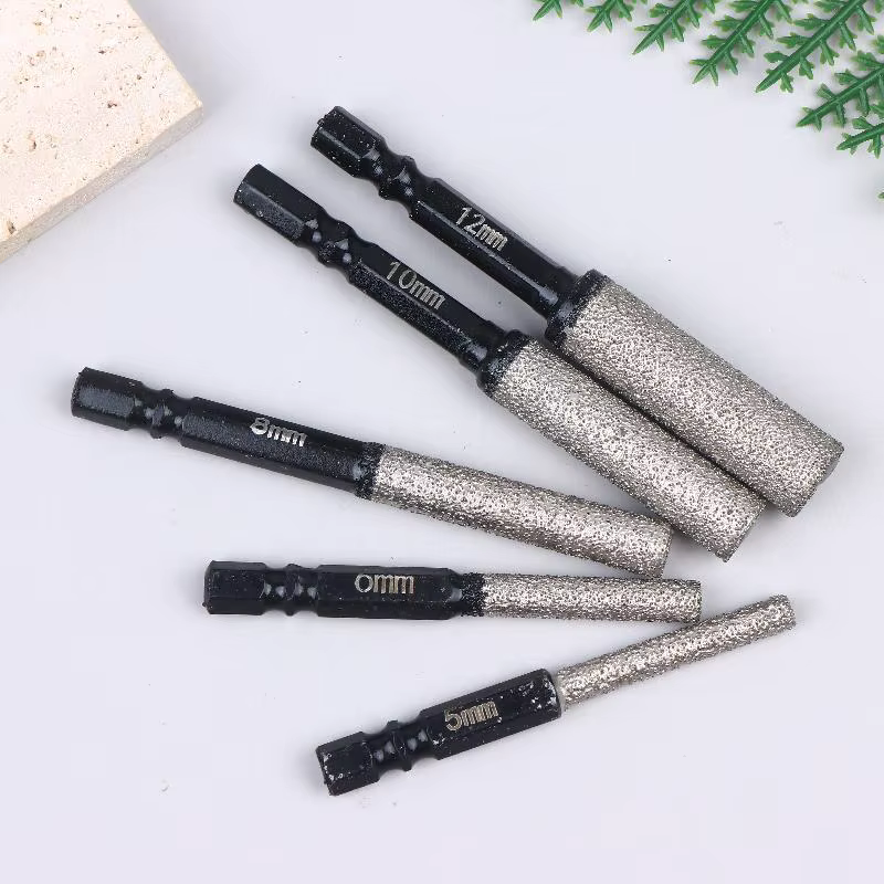 Jeu de forets à sec brasés sous vide de 5 à 12 mm - Pack de 2 - Pour divers matériaux durs