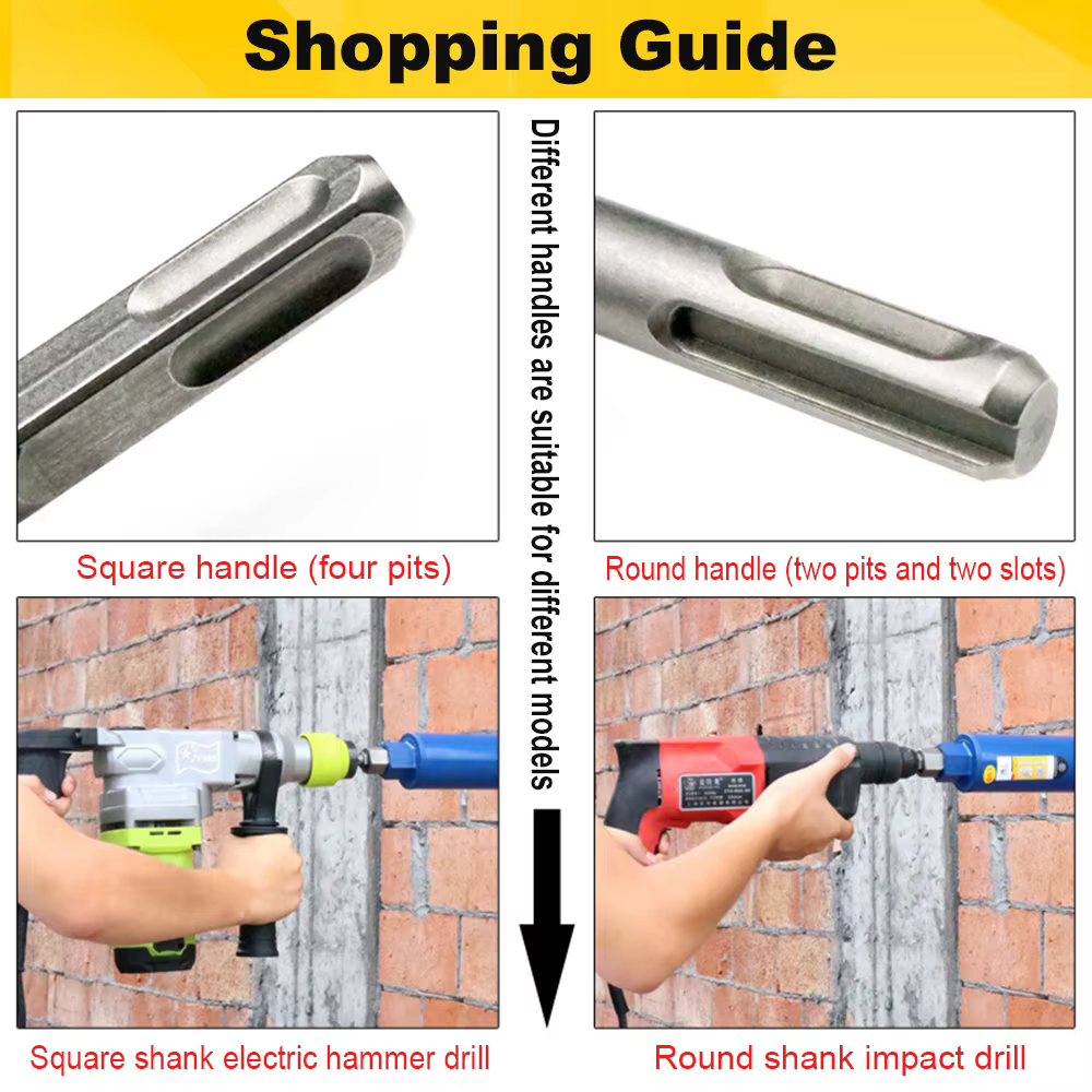 Adaptateur de perceuse M22 SDS Plus, embout à noyau de diamant, poignée carrée, bielle pour convertisseur de perceuse électrique de 13mm