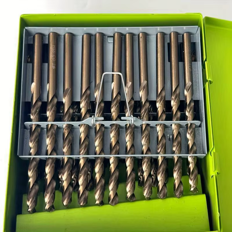 Perceuse hélicoïdale à meulage complet de qualité industrielle 60 pièces boîte de forage à tige ronde en acier rapide