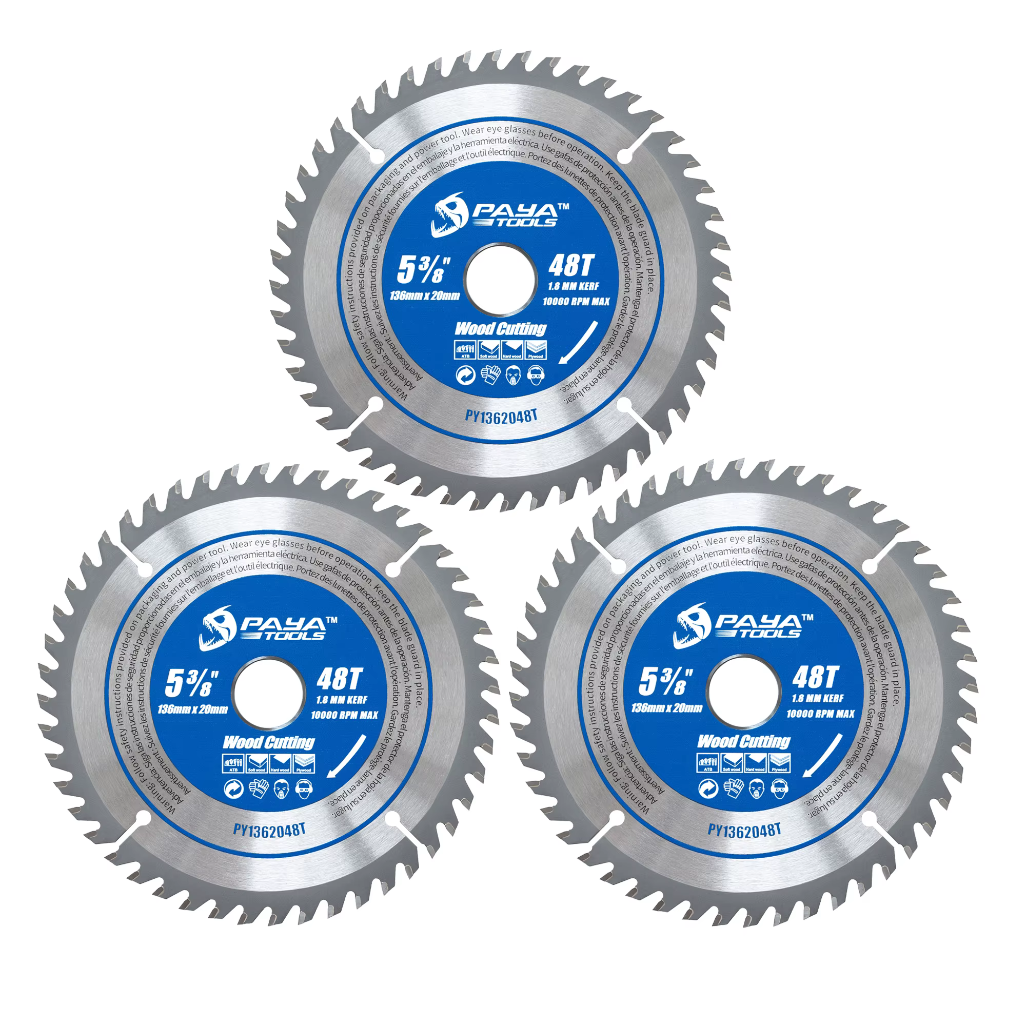 Lame de scie circulaire PAYA 5-3/8 pouces 48 dents pour la coupe du bois