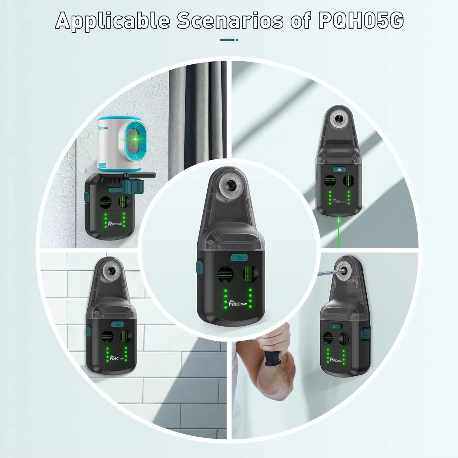 Decteam-Collecteur de poussière à niveau laser avec laser linéaire, offres électriques, boîte de dépoussiérage, aspiration murale, aspirateur en L, support rapide