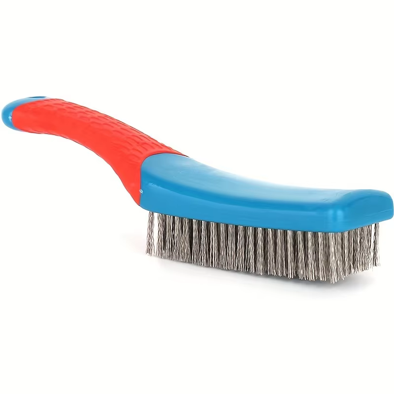 Brosse métallique robuste en acier inoxydable avec poignée en plastique confortable – Parfaite pour enlever la rouille
