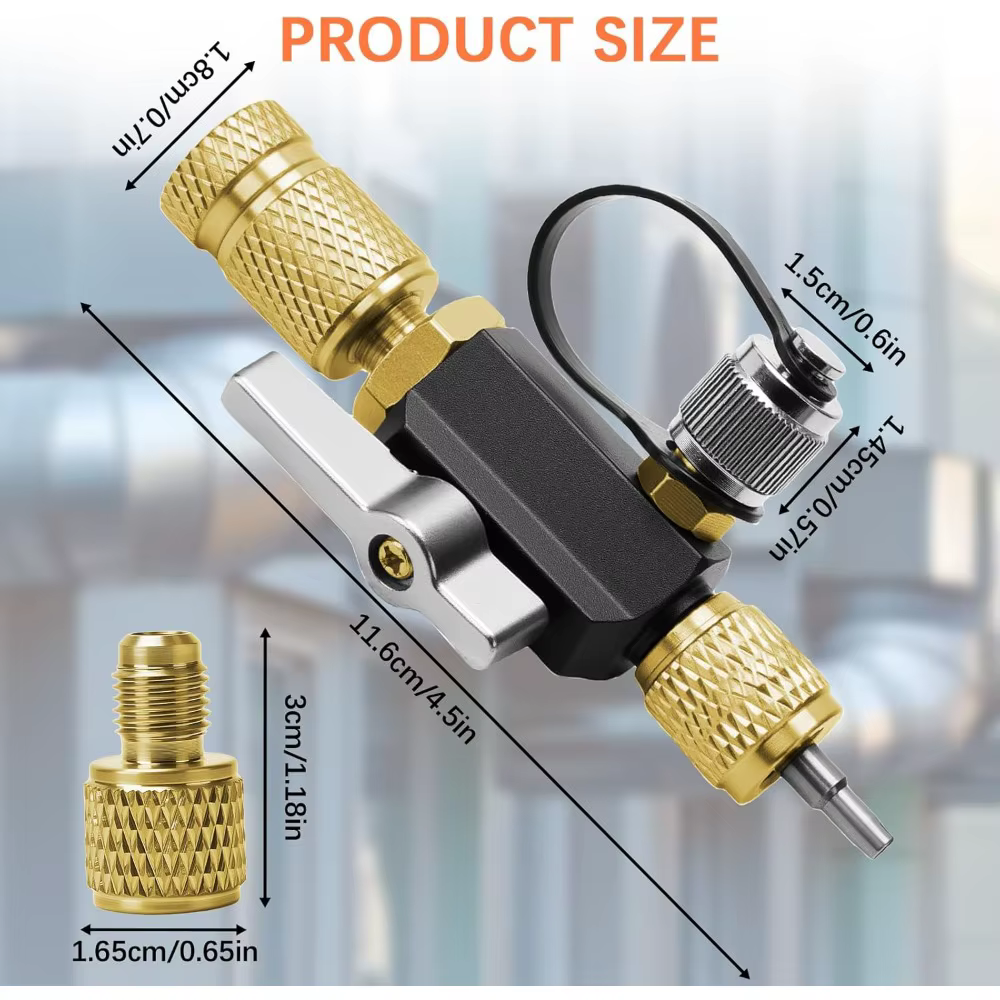Outil de dépose de valve à double embout avec jauge de niveau pour outils CVC, outil de dépose de valve à double embout résistant à la vide pour démontage