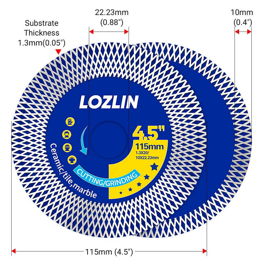 Disque de coupe diamanté LOZLIN 115 mm