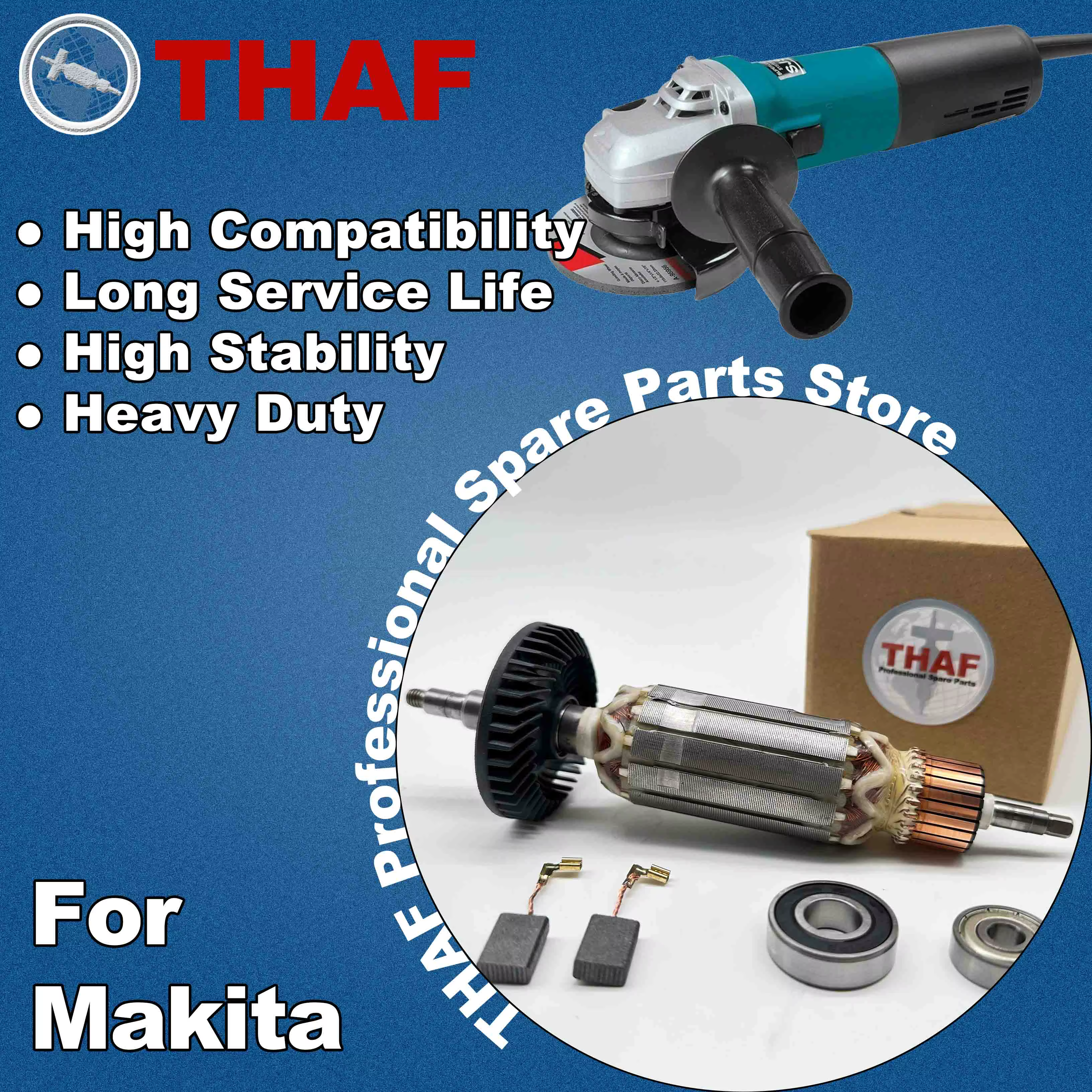 AC 220V 240V 9565C 9565CV Induit Rotor pour MAKITA 9565CVR 9565PC 9565PCV 9564CV Meuleuse Angulaire Pièces de rechange