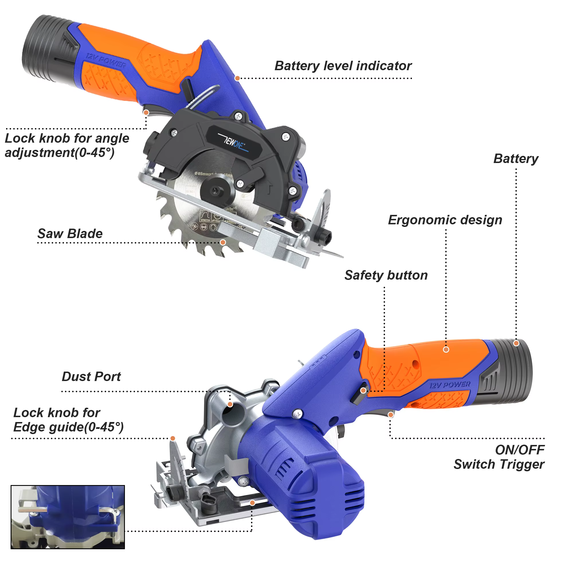 Mini scie circulaire 12V 85mm