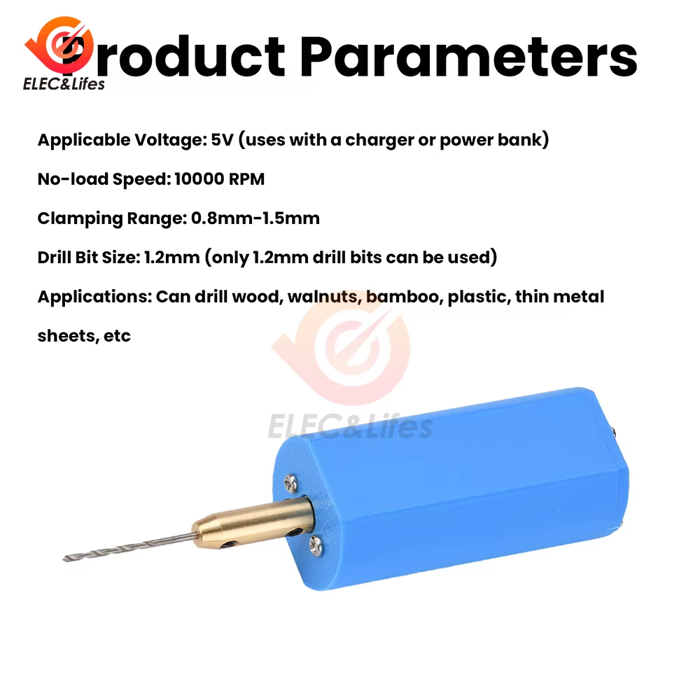 Mini perceuse électrique USB 5V 10000 tr/min