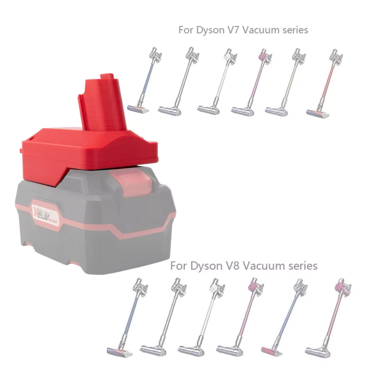 Adaptateur convertisseur pour aspirateur Lidl Parkside X20V Team vers outil électrique Dyson V7 V8 (sans batterie ni outil)