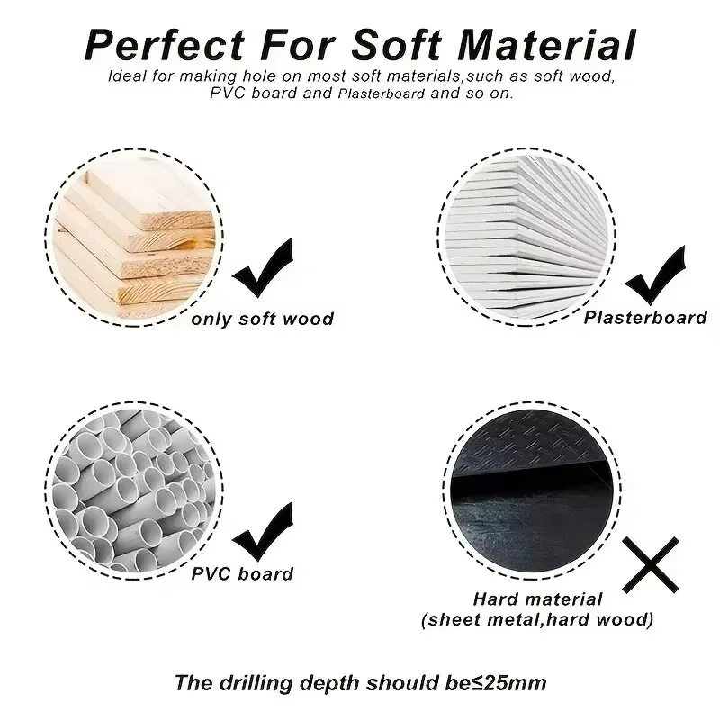 Kit de scies cloches professionnelles et durables en acier au carbone