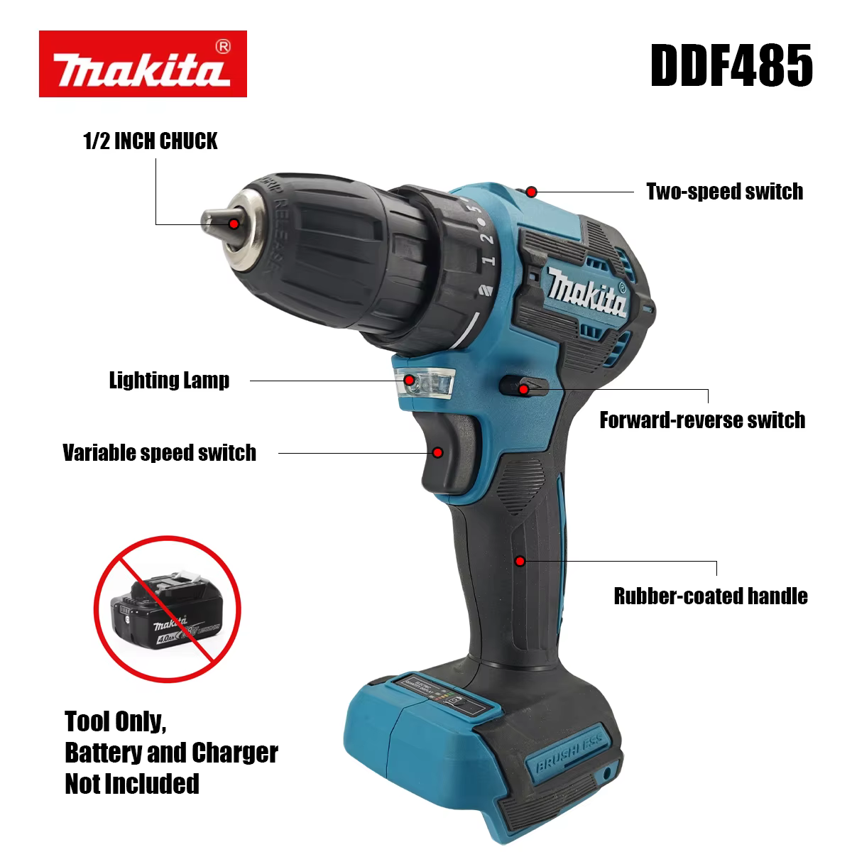 Makita DDF485 Perceuse-visseuse électrique sans fil 18V