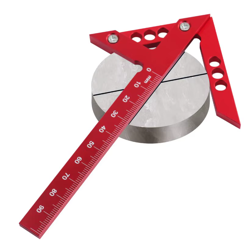 Règle triangulaire multifonctionnelle pour le travail du bois, règle carrée en alliage d'aluminium, 7 pouces, métrique et impérial, équerre à angle de 90 degrés, outil manuel