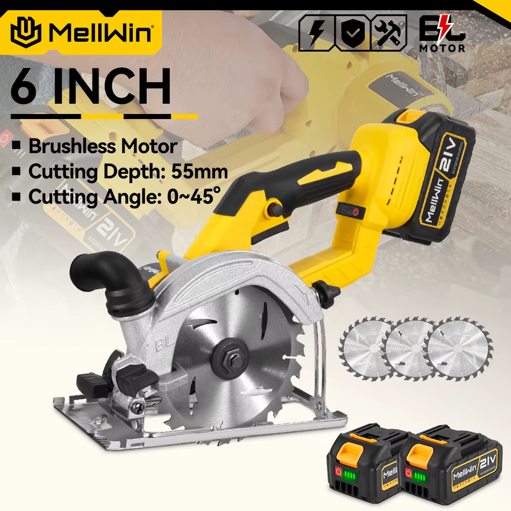 MELLWIN scie circulaire électrique sans brosse de 6 pouces 150MM