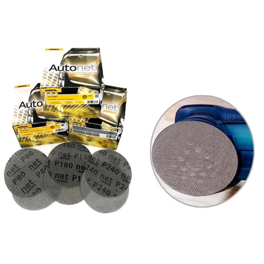 3/4/5/6 pouces Mirka Autonet crochet et boucle disques abrasifs sans poussière papier de verre disque de maille