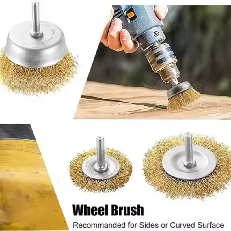 Perceuse électrique avec brosse métallique en acier