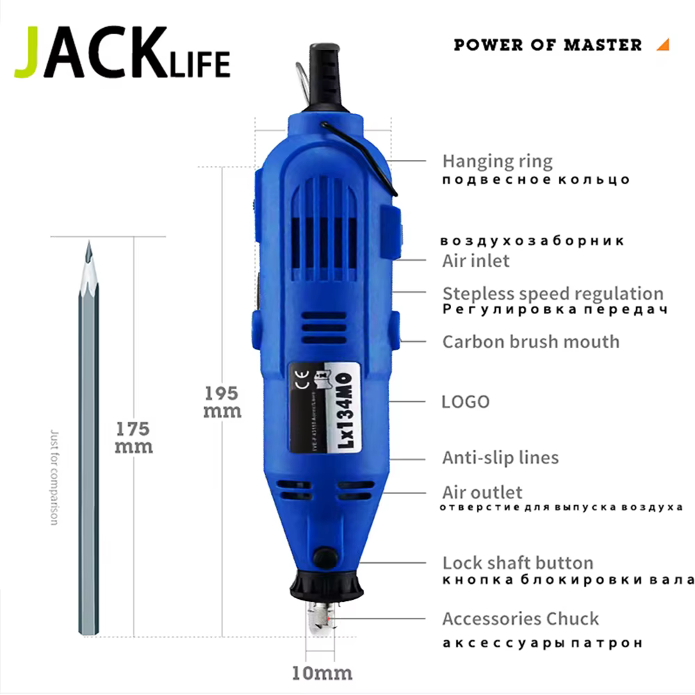 JANGKLIFE 110V 220V outils électriques Mini perceuse électrique meuleuse graveur polisseuse avec Kit d'outils rotatifs