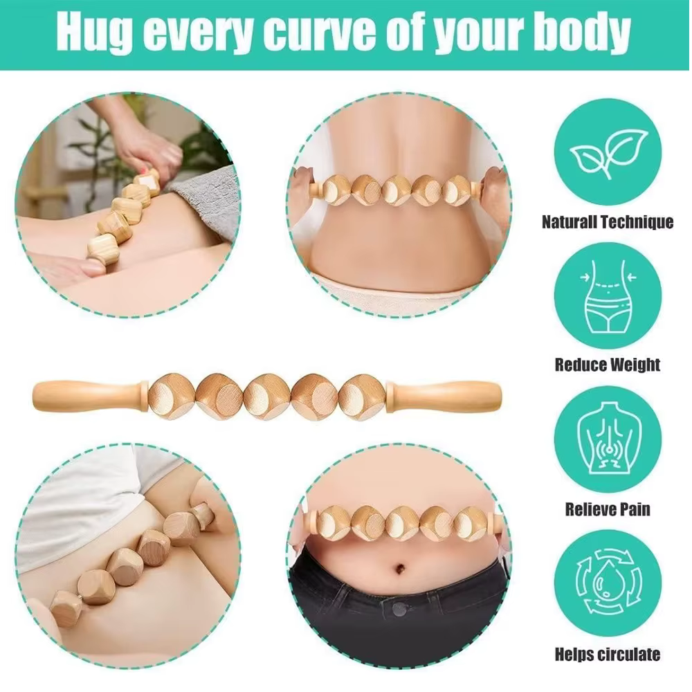 Ohio eur en bois pour corps saillant, ensemble d'outils de massage, outils de thérapie en bois pour Charleroi Eve Muscle oto, masseur de proximité lymphatique du corps