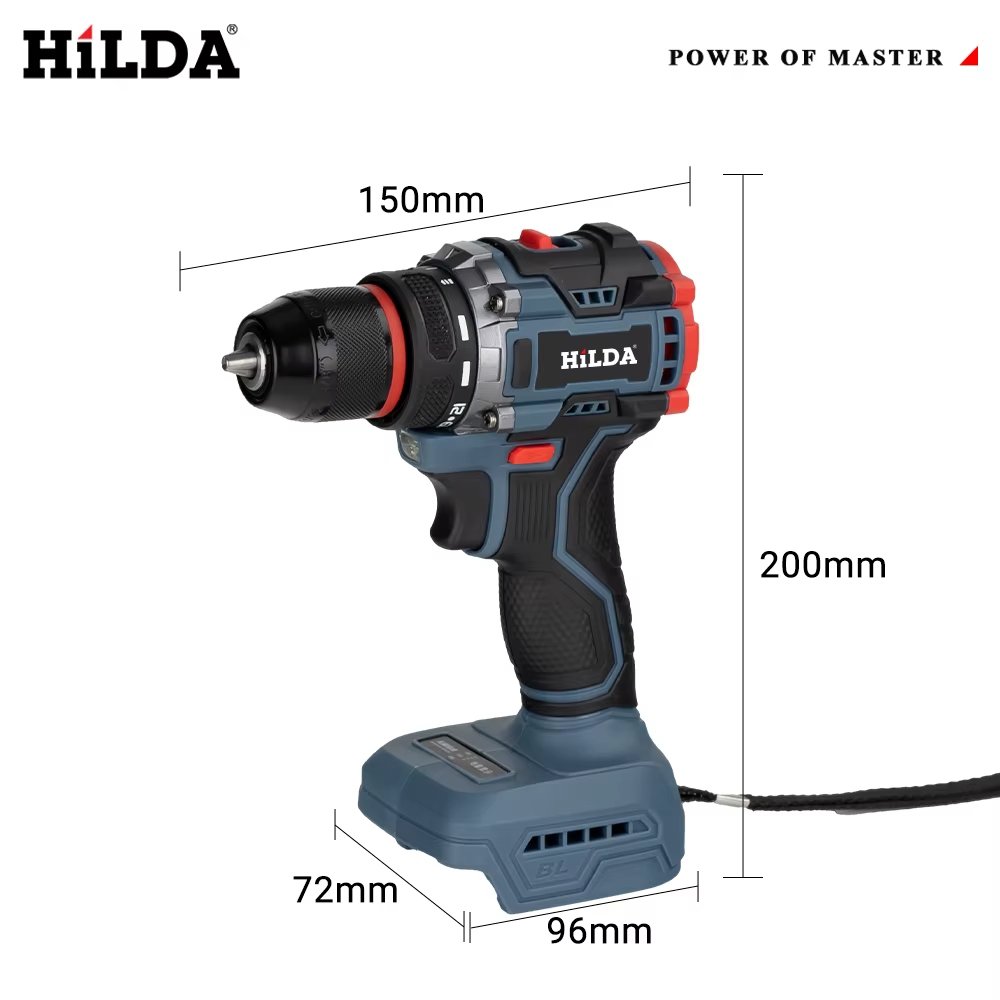 HILDA Perceuse portative sans balais sans fil haute puissance - couple fort