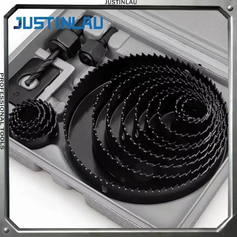 JUSTINLAU 16 pièces de 19-127mm scie cloche pour le travail du bois boîte en plastique ensemble outil de forage de