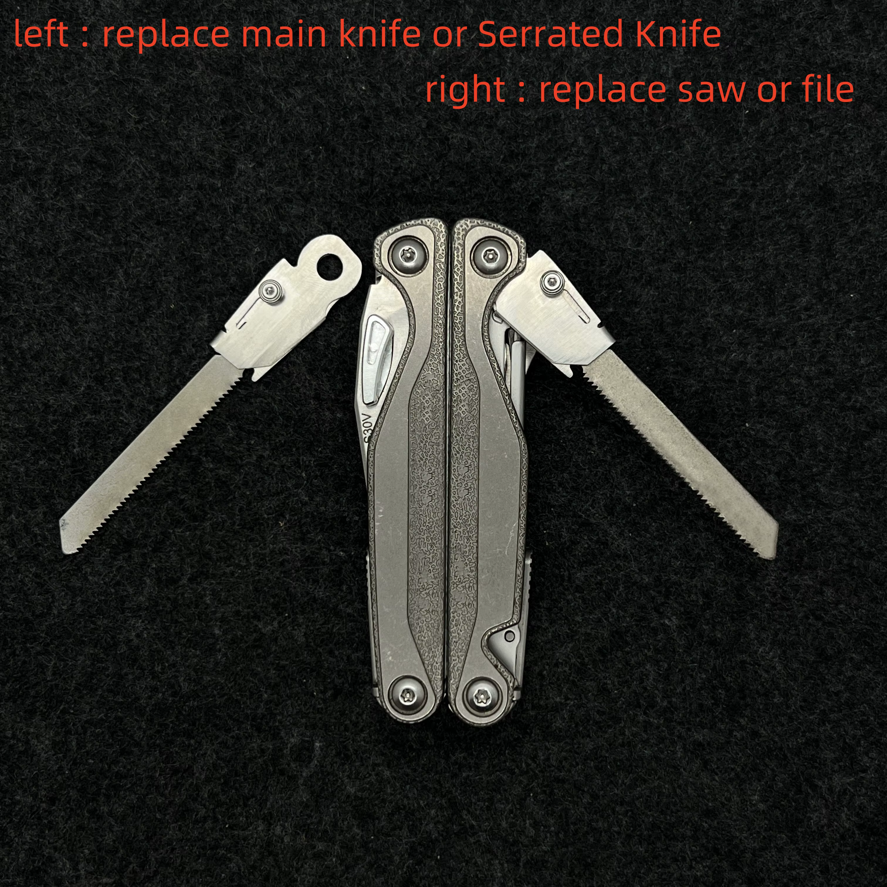 Support de scie à tige en T en acier inoxydable avec poignée pour Leatherman Charge TTI Wave Signal