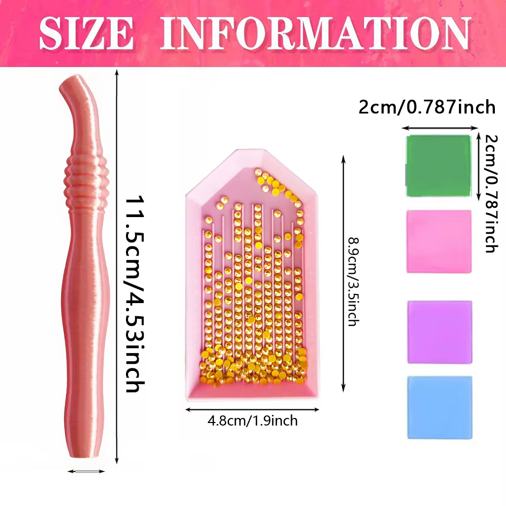 Kit d'outils de peinture diamant DIY avec stylos de pose 3D, plateau de cire, ensemble de pinces et accessoires pour la création de points de croix