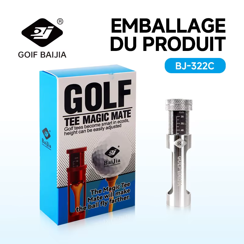 Outil de réglage du tee de golf gris pour une réglage précis de la hauteur afin d'améliorer la distance de vol de la balle