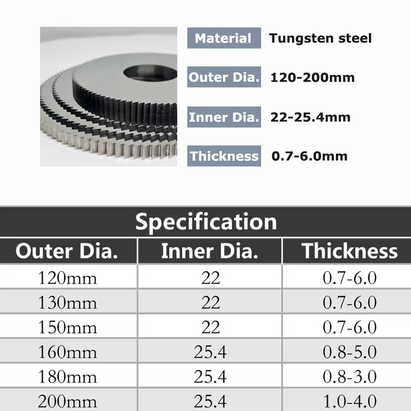 YZH lame de scie circulaire fraisage outil de coupe diamètre 120 130 150 160 180 200mm CNC pour métal acier