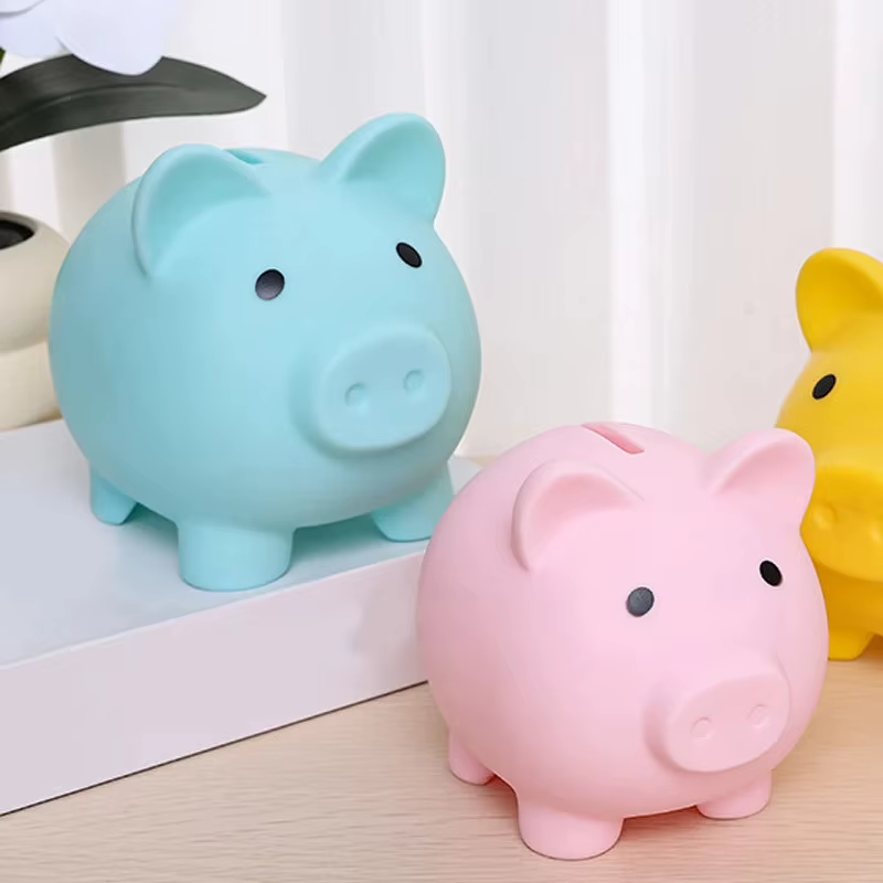 Tirelire en silicone en forme de cochon de dessin animé, résistante aux chocs, avec accès facile, jouet éducatif pour l'économie des enfants