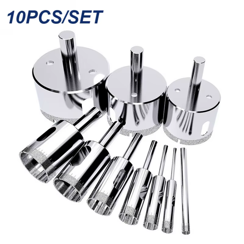 10 pièces 3-50mm diamant enduit foret scie cloche pour verre marbre granit pierre carrelage céramique trou