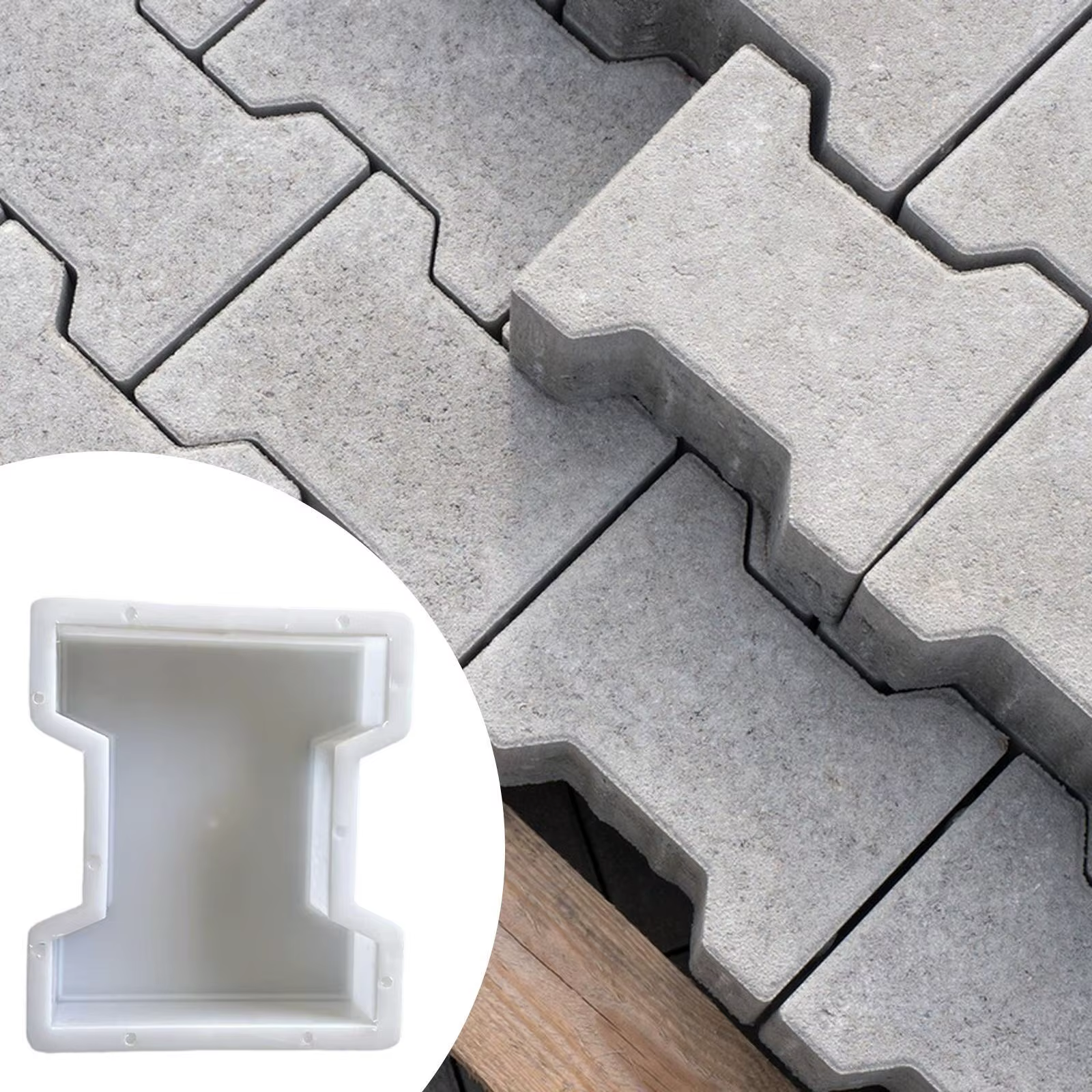 Moule de décoration de jardin en ciment, outil de création de chemins, modèle de traçage pour la fabrication de carreaux de sol de patio extérieur DIY
