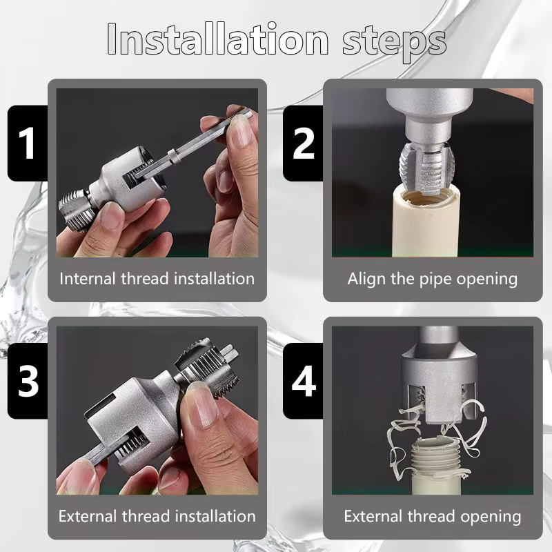 Outil de filetage de tuyaux intégré