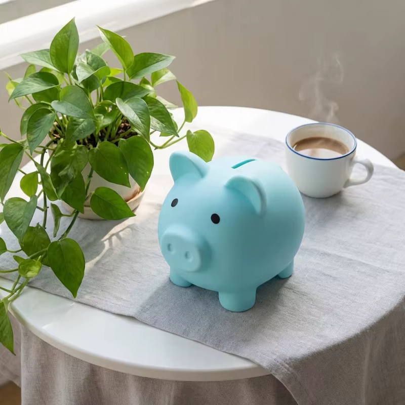 Tirelire en silicone en forme de cochon de dessin animé, résistante aux chocs, avec accès facile, jouet éducatif pour l'économie des enfants