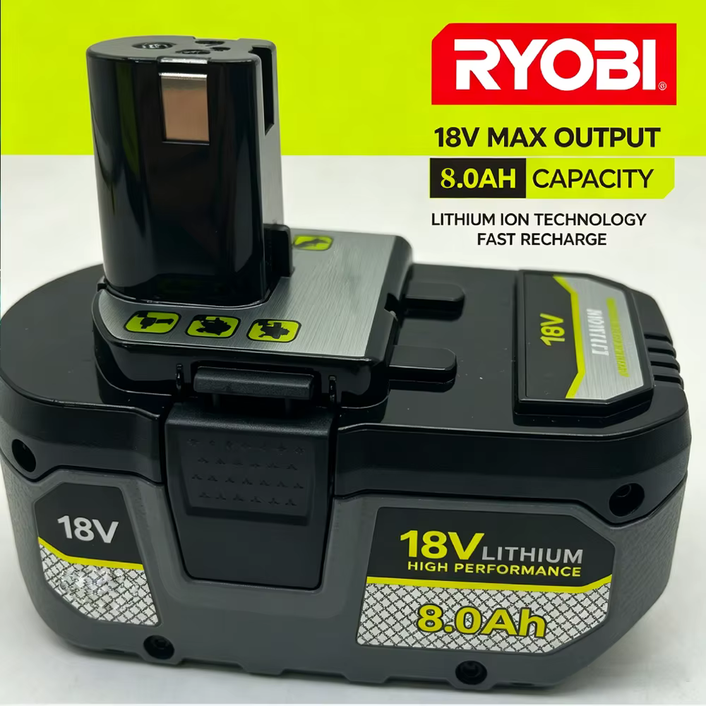 Batterie lithium-ion haute capacité RYOBI ONE+ 18V 8.0Ah pour outils