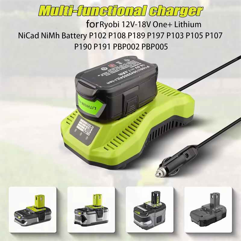 Chargeur de batterie pour Ryobi 18V Lithium Portable allume-cigare prise voiture