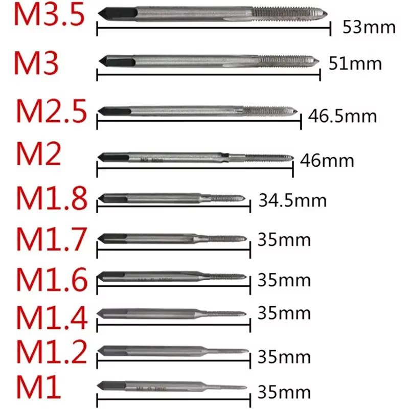 Micro Machine tarauds à vis M1-M3.5