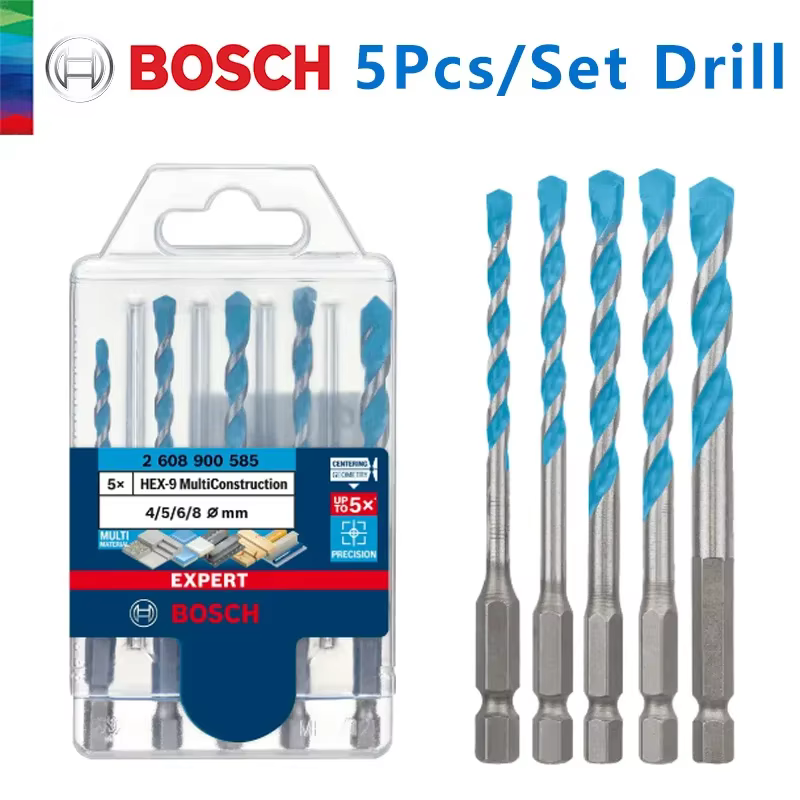 Forets hexagonaux Bosch 4/5/6/6/8mm 5 pièces pour carrelage
