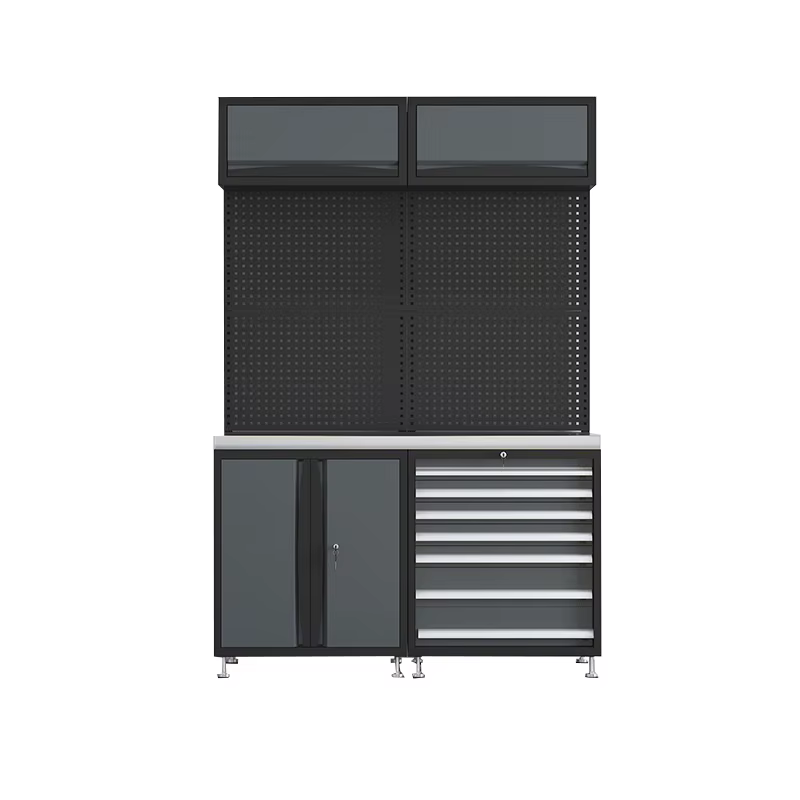 Établi de garage avec armoire de rangement d'outils pour atelier