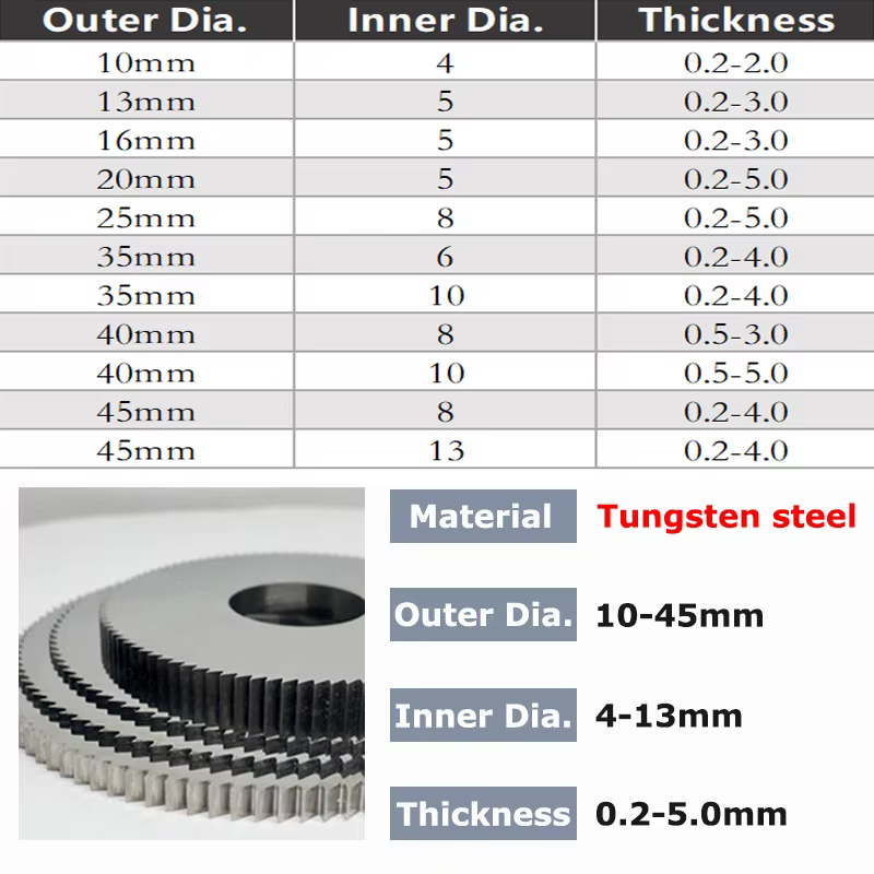 YZH lame de scie circulaire fraisage outil de coupe CNC diamètre 10mm 13mm 16mm 20mm 25mm 30mm pour métal acier intérieur