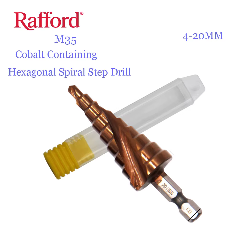 M35 Cobalt contenant une perceuse étagée en spirale hexagonale taraudage en acier inoxydable 4-20mm