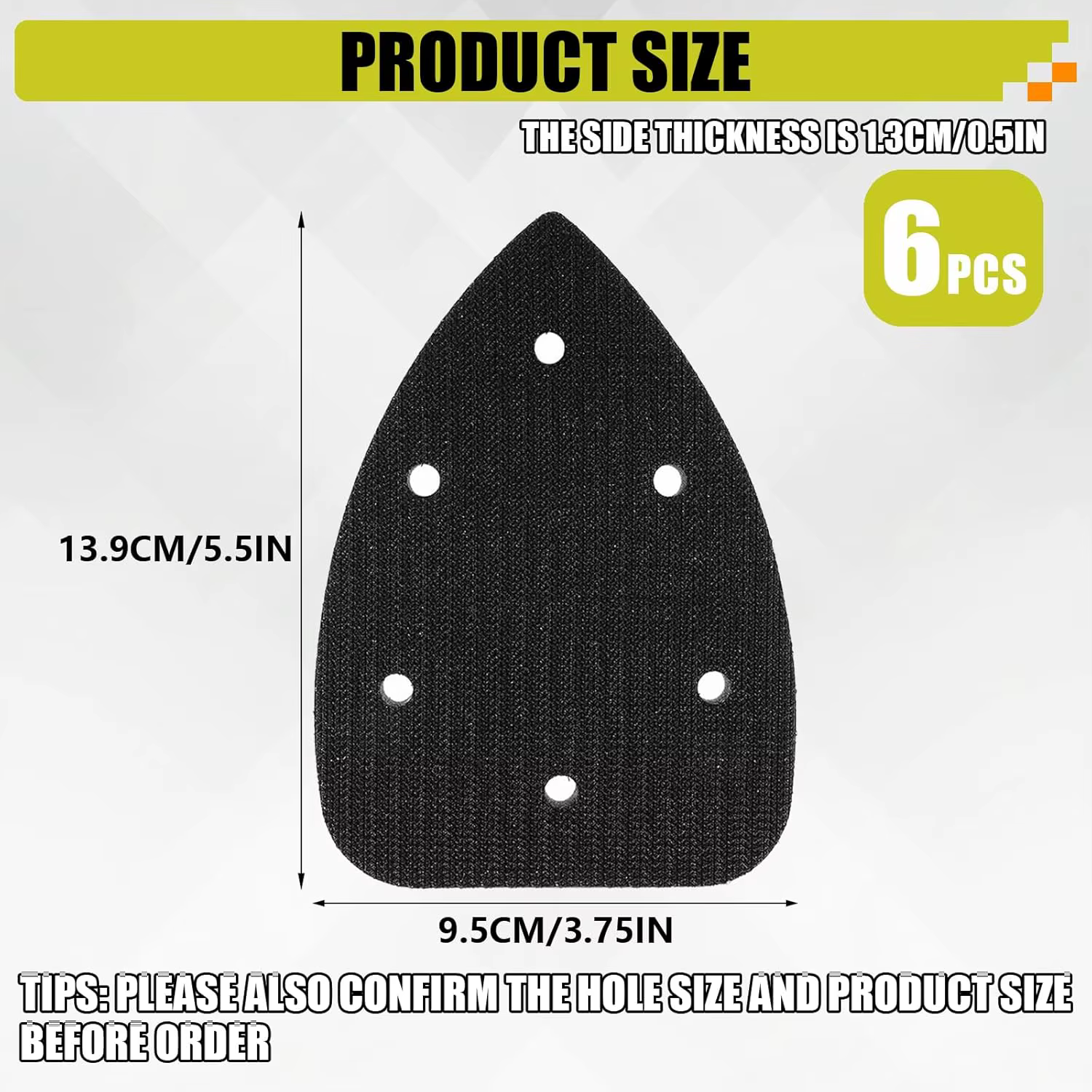 Plaque de ponçage en mousse à 6 trous pour Ryobi