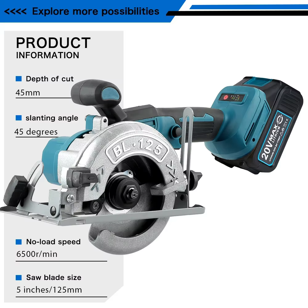 Scie circulaire sans fil rechargeable Makita haute puissance de 5 pouces