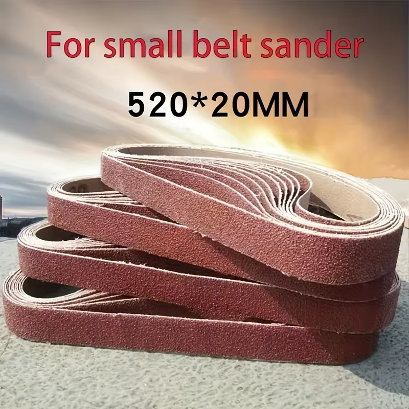 520x20mm 10 pièces 60/100/240/320/800 # Petite mini ponceuse à bande pour le meulage de l'acier inoxydable