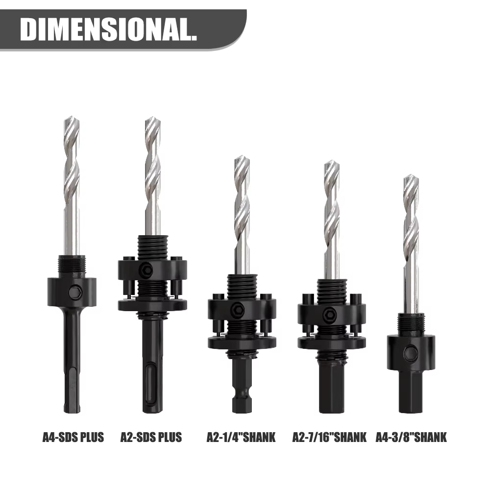 Foret à bois A2/A4, adaptateur SDS Plus et hexagonal pour scie cloche bimétallique
