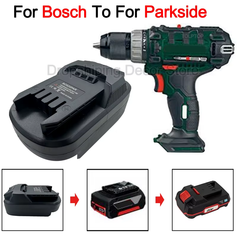 Convertisseur adaptateur de batterie pour batterie Li-ion Bosch 18V