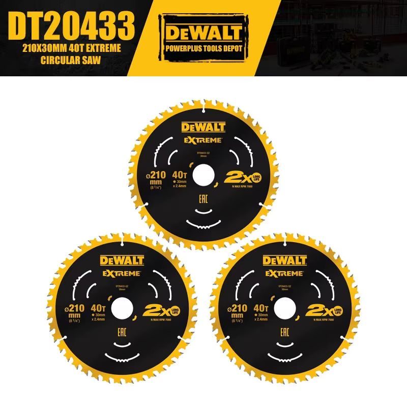 DEWALT DT20433 Lame de scie circulaire Extreme 210 mm 40 T - Carbide C3