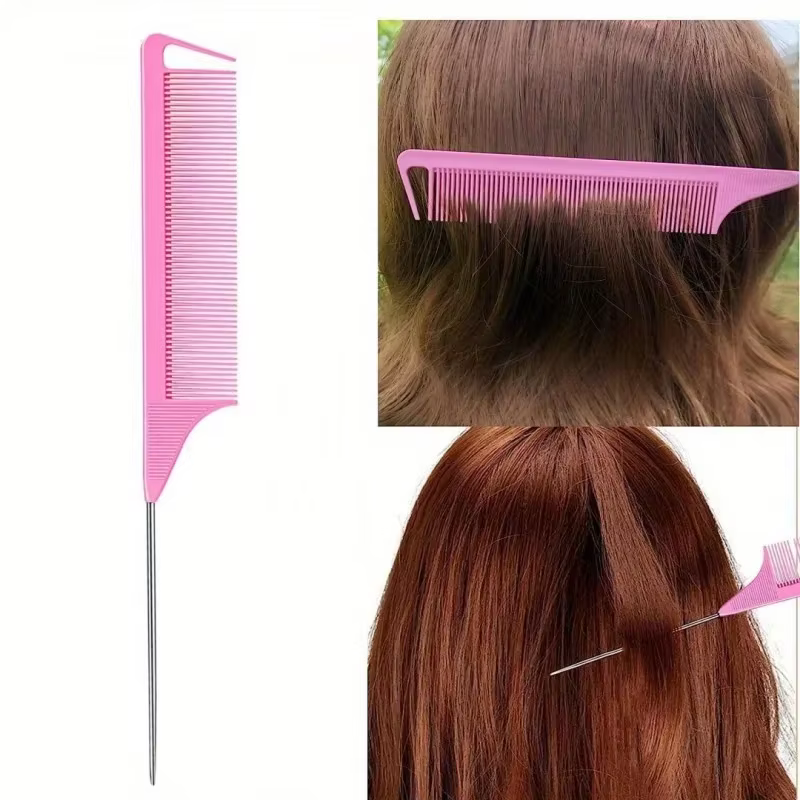Kit d'outils pour cheveux 4 pièces/ensemble : 2 outils à boucles pour tresses françaises, 1 peigne à queue de rat, 1 coupe-élastiques