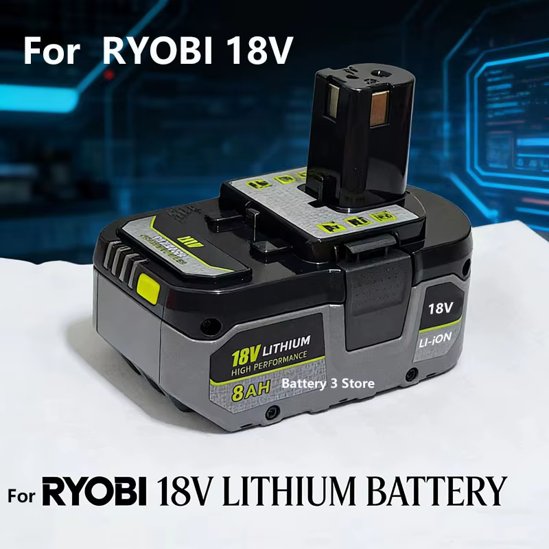 Batterie Li-ion pour RYOBI 18V 4Ah/ 6Ah/ 8Ah