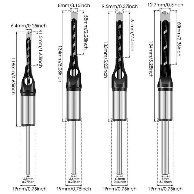 Adaptateur de foret à trous carrés