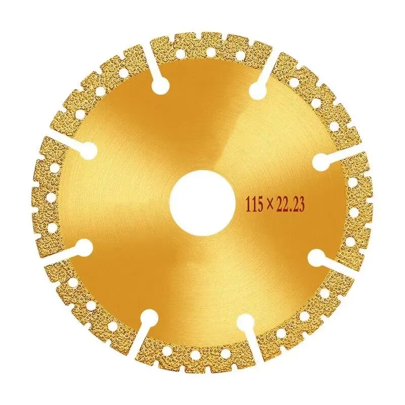 Lame de scie jaune diamant brasé sous vide 4.5 pouces