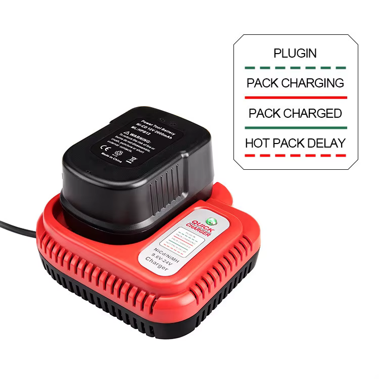 Chargeur de batterie de remplacement pour batterie Black & Decker ni-cd Ni-MH multi-vol 9.6V/12V/14.4V/18V, chargeur de batterie rapide