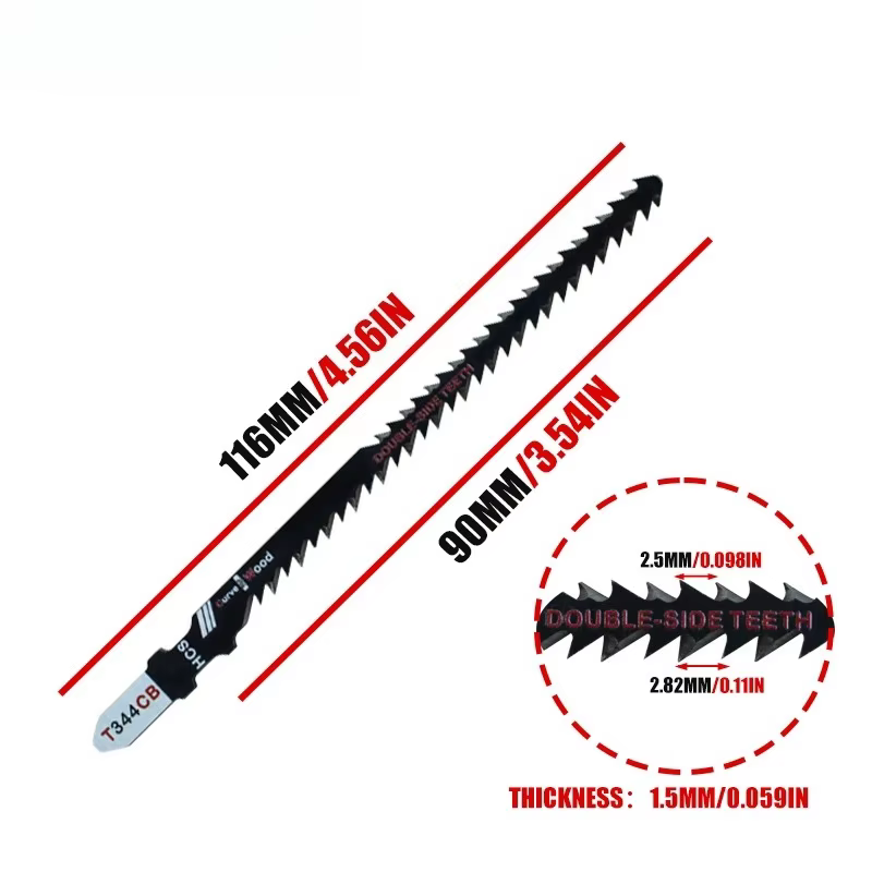 Lames de scie sauteuse double face T344Cb (lot de 4/8) pour une coupe courbe efficace